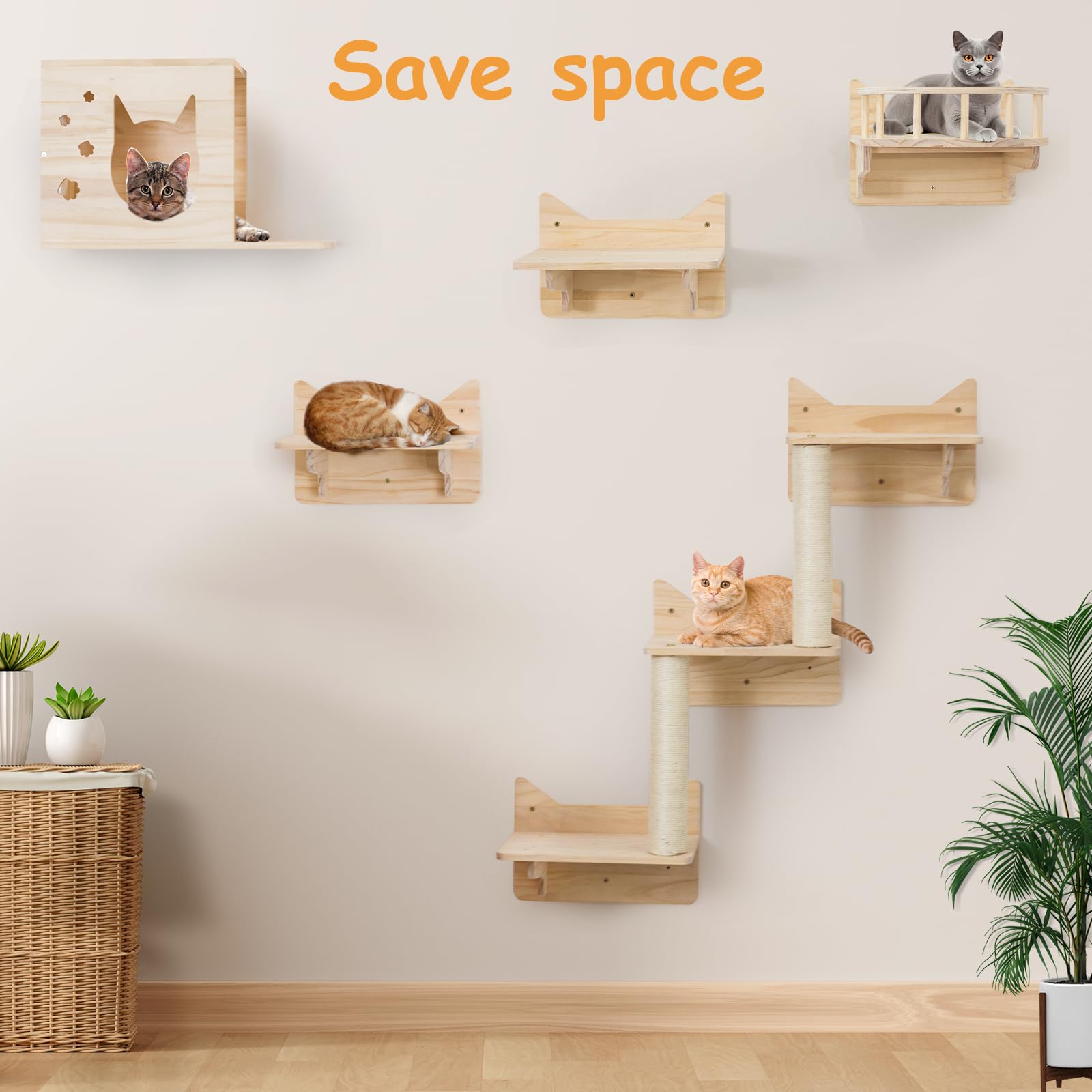 MIUZMORE sturdy cat wall furniture supports large cats with secure mounting
