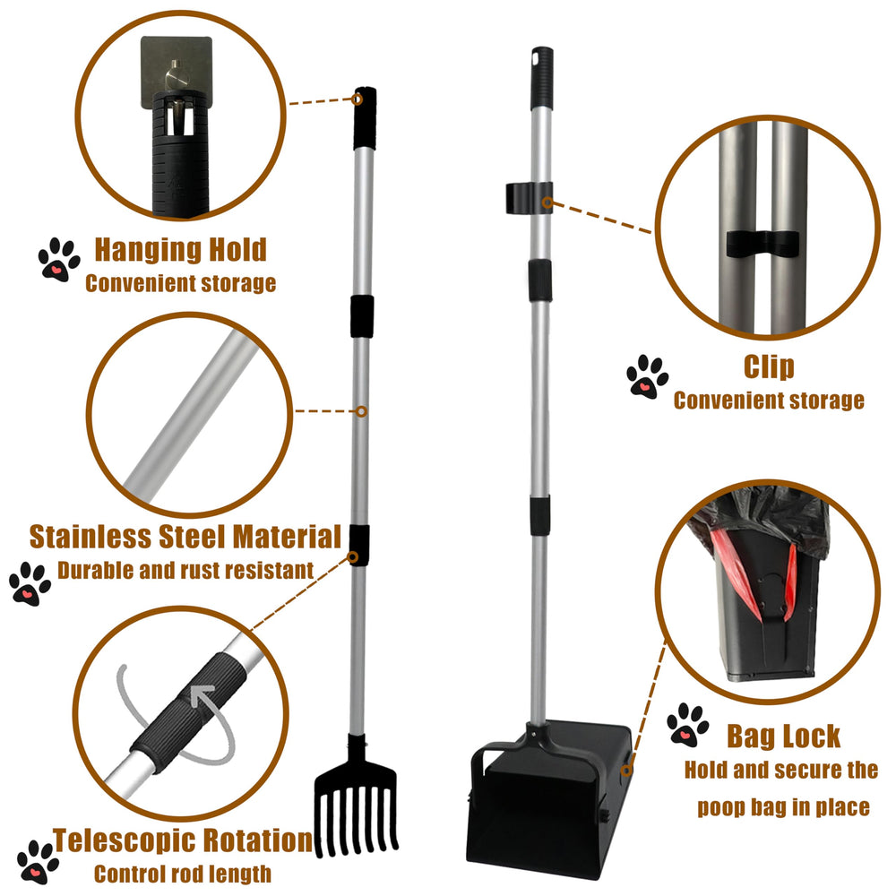 MIVERYEA pooper scooper stainless-steel durability resists weather for long-lasting performance.