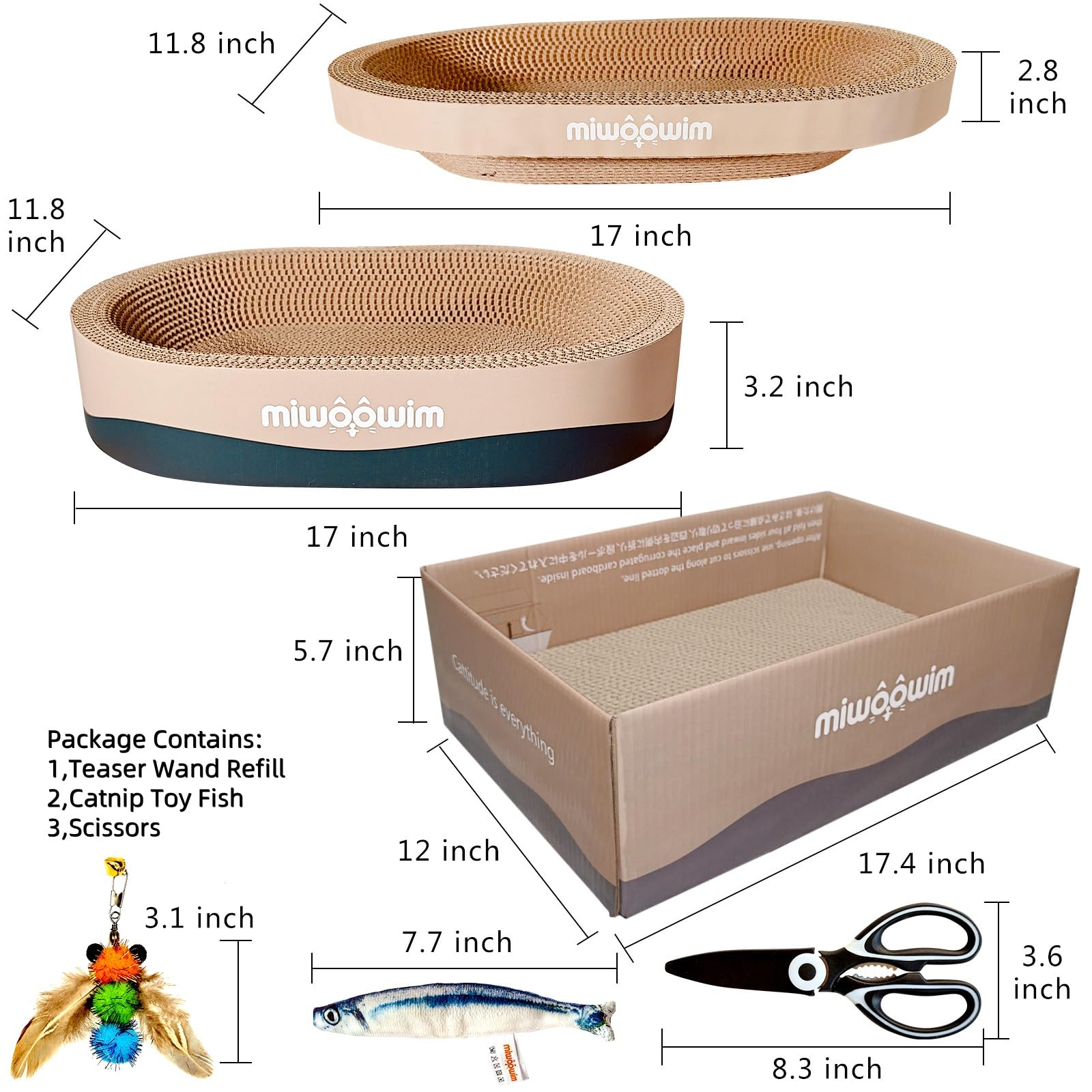 miwoowim 3PSC ergonomic bowl design provides secure resting spot for curling cats.