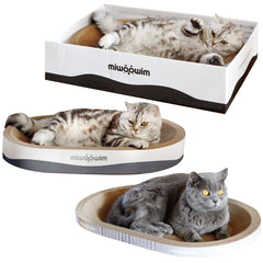 Miwoowim cardboard-box-scratcher 23.6in for multi-cat play space.