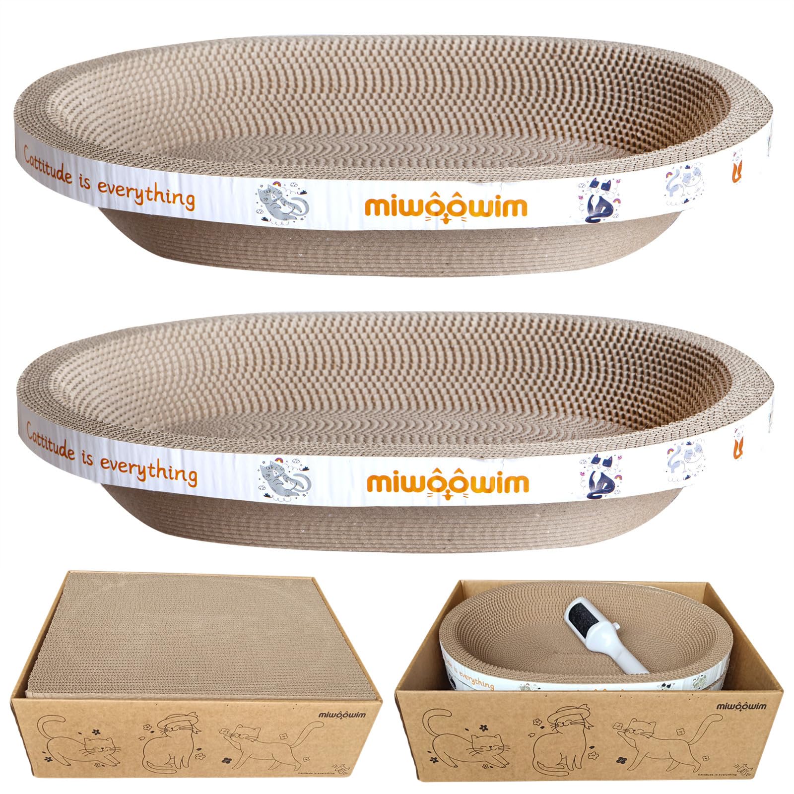 Miwoowim cat scratcher bowl designed for cozy lounging and nap time