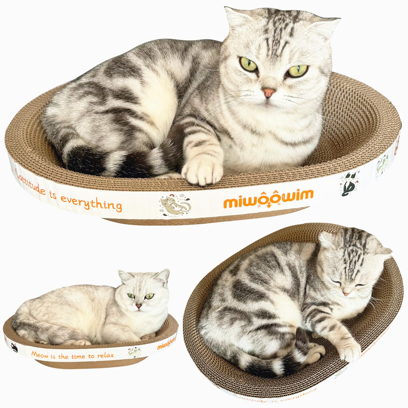 Miwoowim eco-friendly cardboard scratcher is recyclable after use