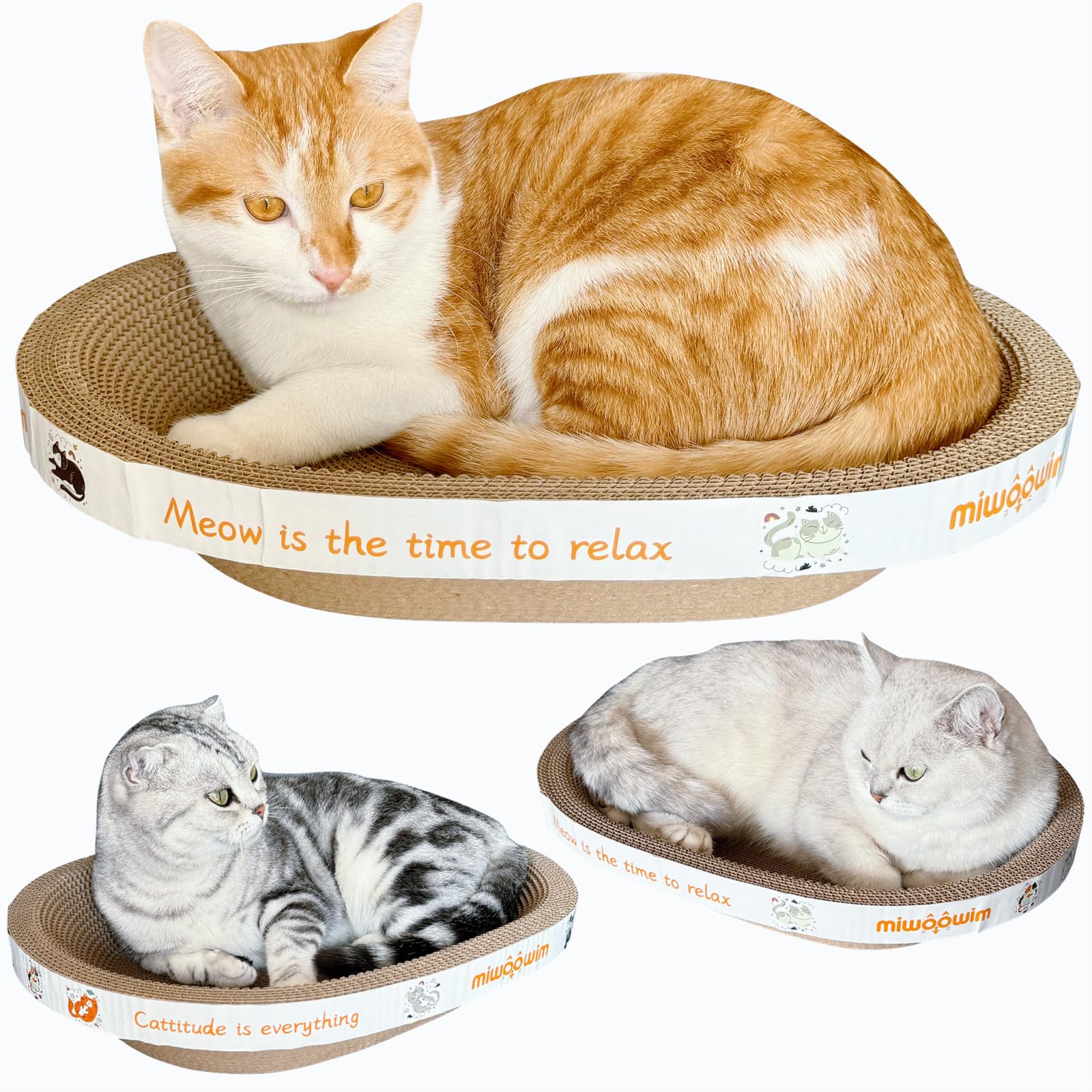 Miwoowim durable corrugated cardboard scratcher withstands playful claws