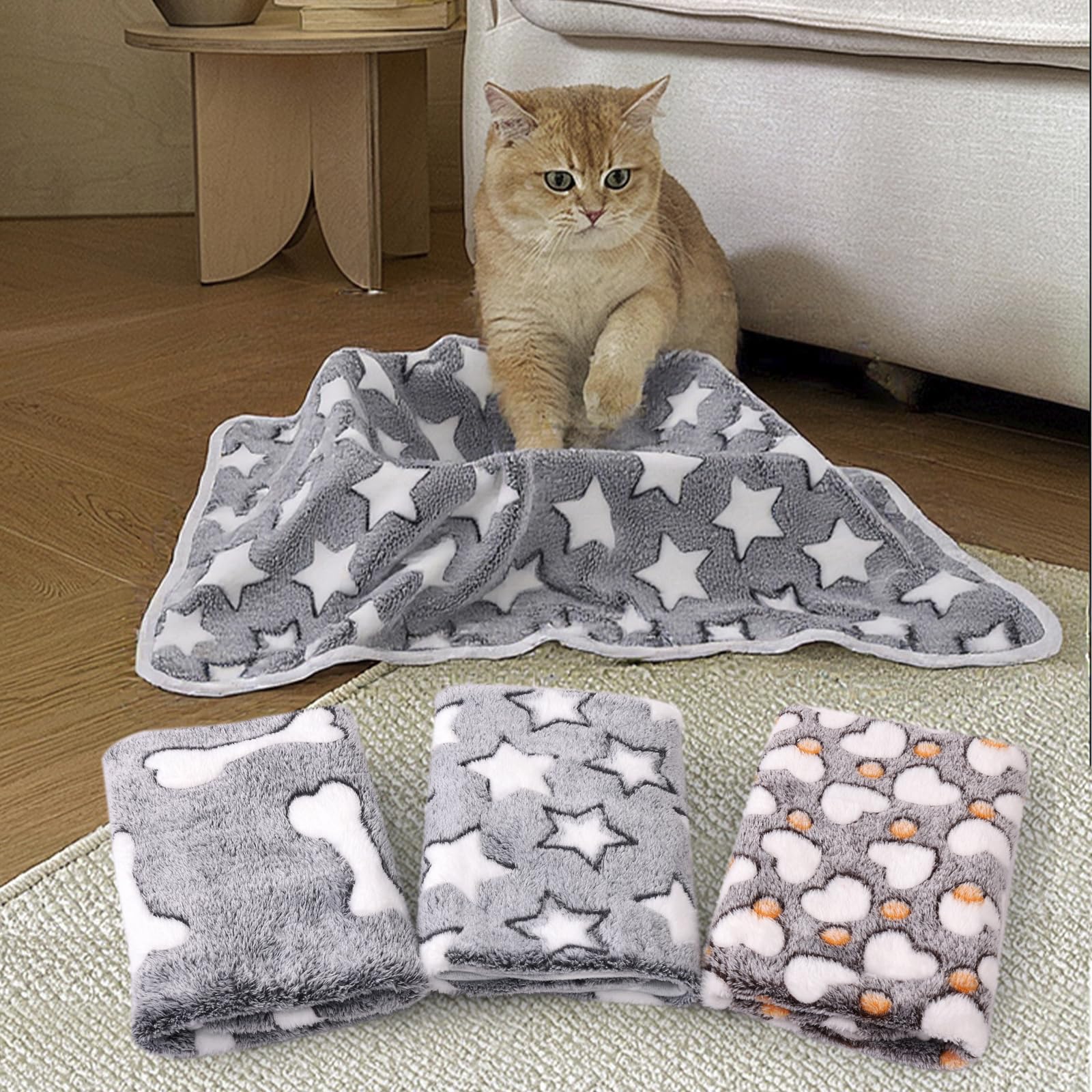 MIWOPET 3Pack Pet Blanket Love design ideal for puppies and kittens.