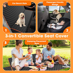 MIXJOY 3-in-1 convertible seat cover shown as bench and hammock