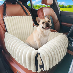 MIXJOY 6-in-1 dog car seat on the front seat offers secure travel and comfy support.