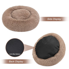 MIXJOY Calming Cat Bed donut design shows secure curling and neck support