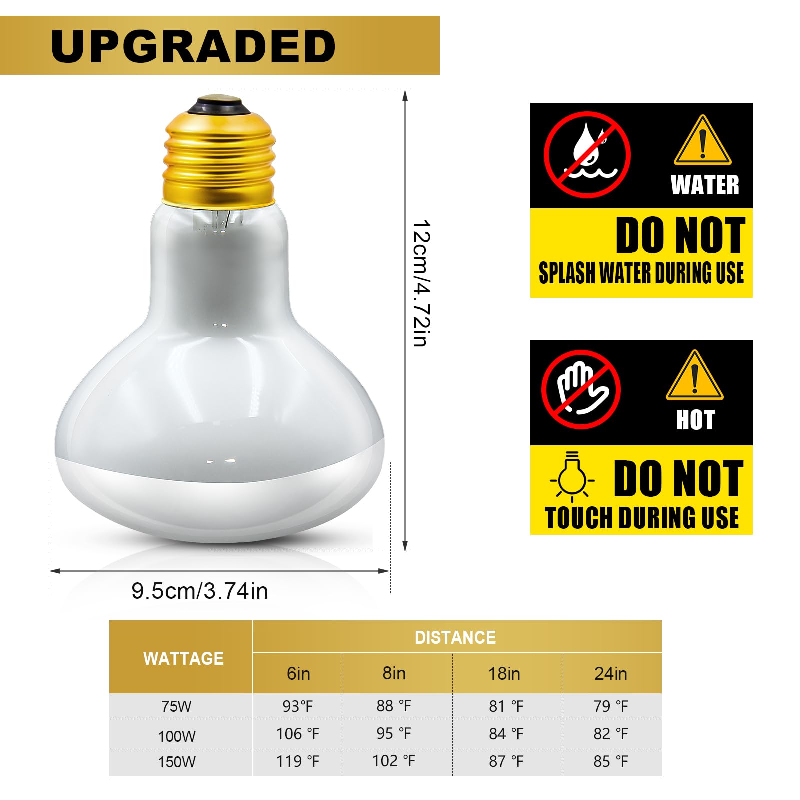 MIXJOY dimmable heat lamp with dimmers enables customizable habitat warmth.