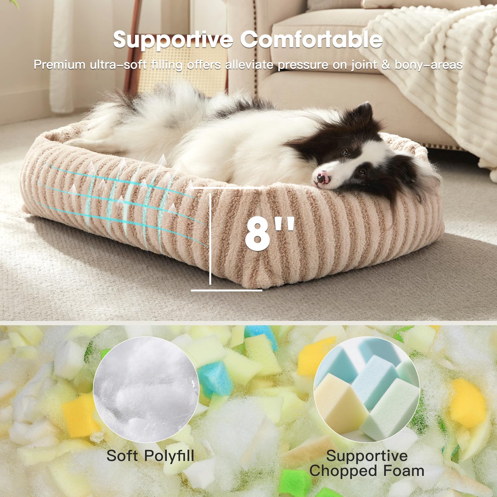 MIXJOY dog bed anti-slip bottom keeps bed in place during play.