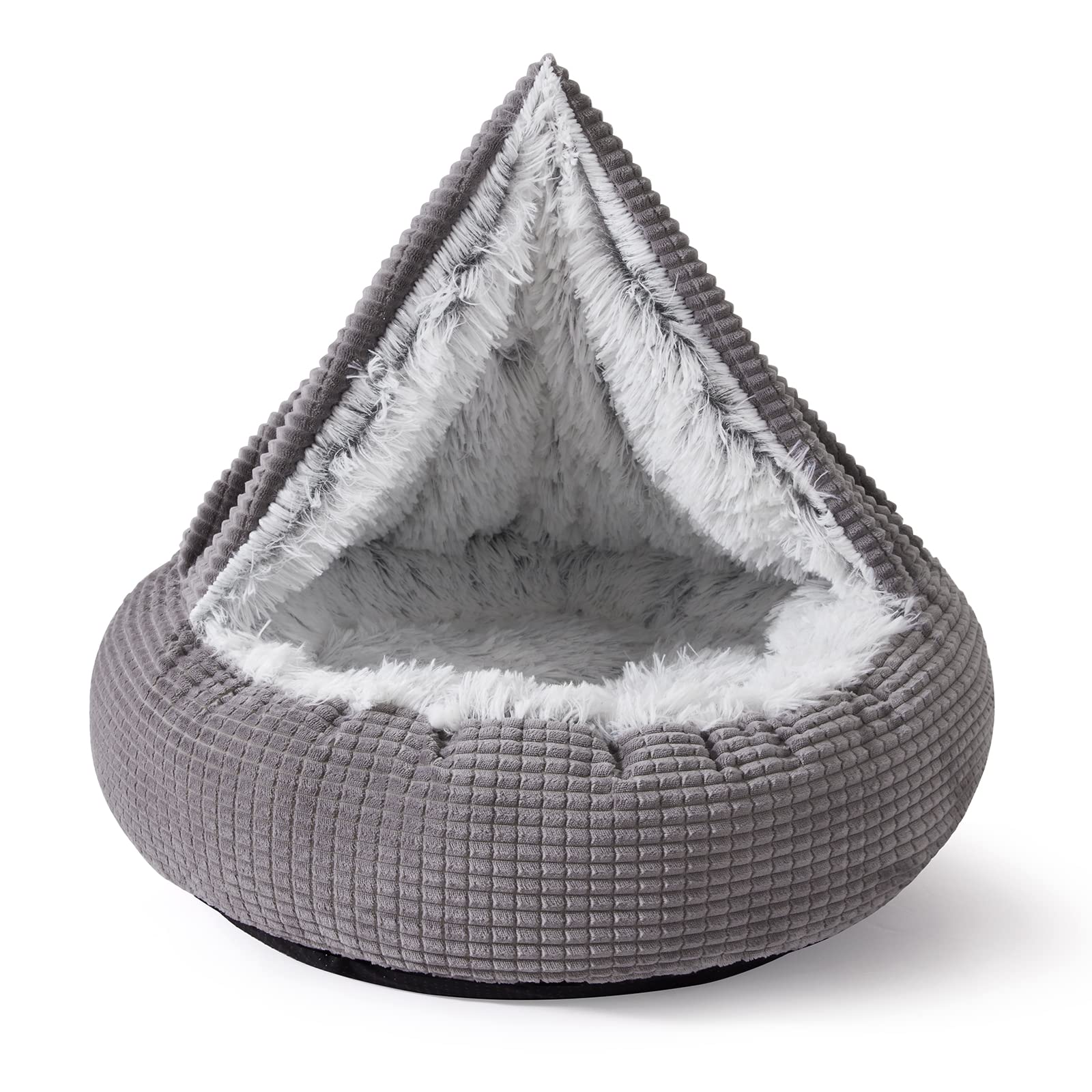 MIXJOY hooded cave dog bed with blanket offering a private cozy retreat