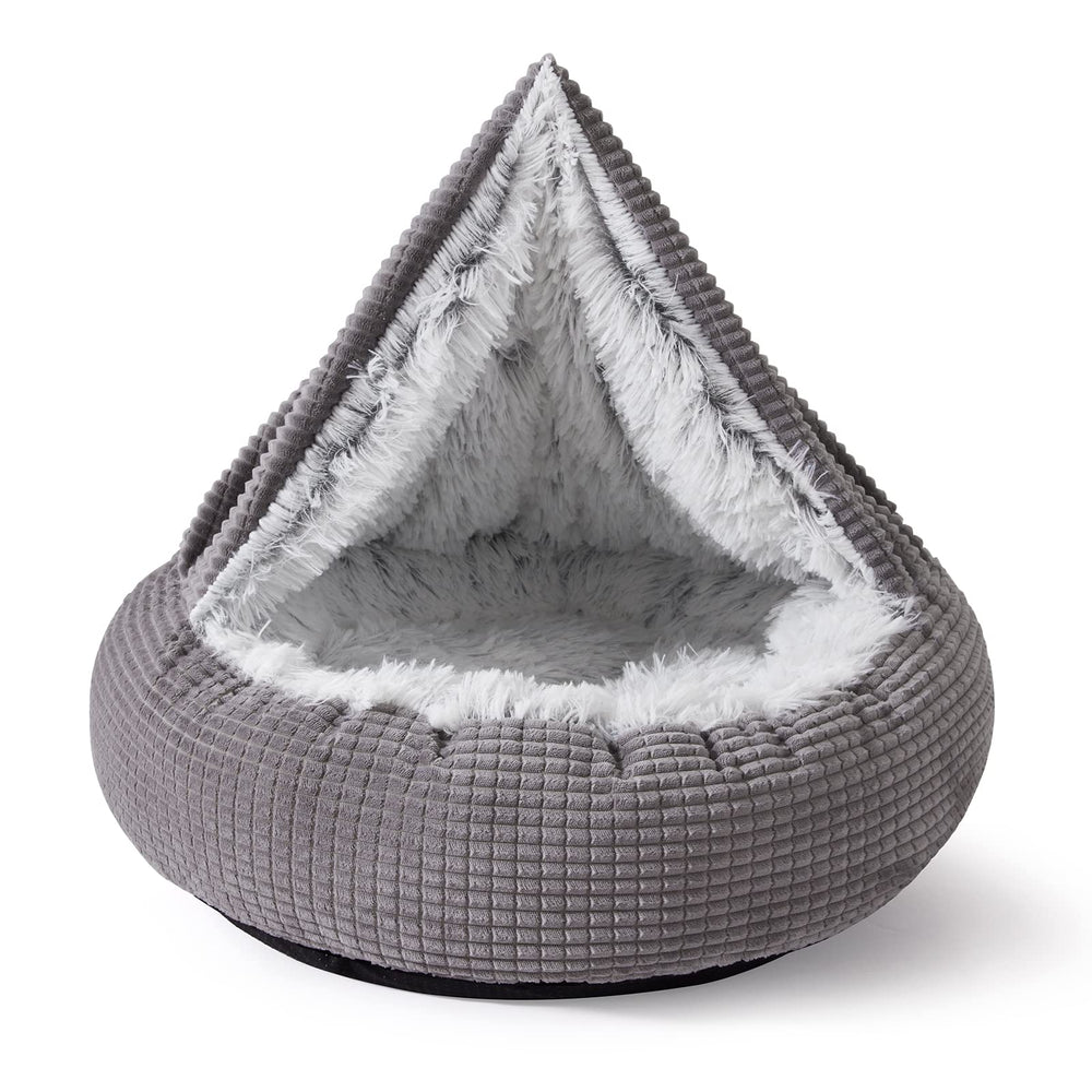 MIXJOY hooded cave dog bed with blanket offering a private cozy retreat