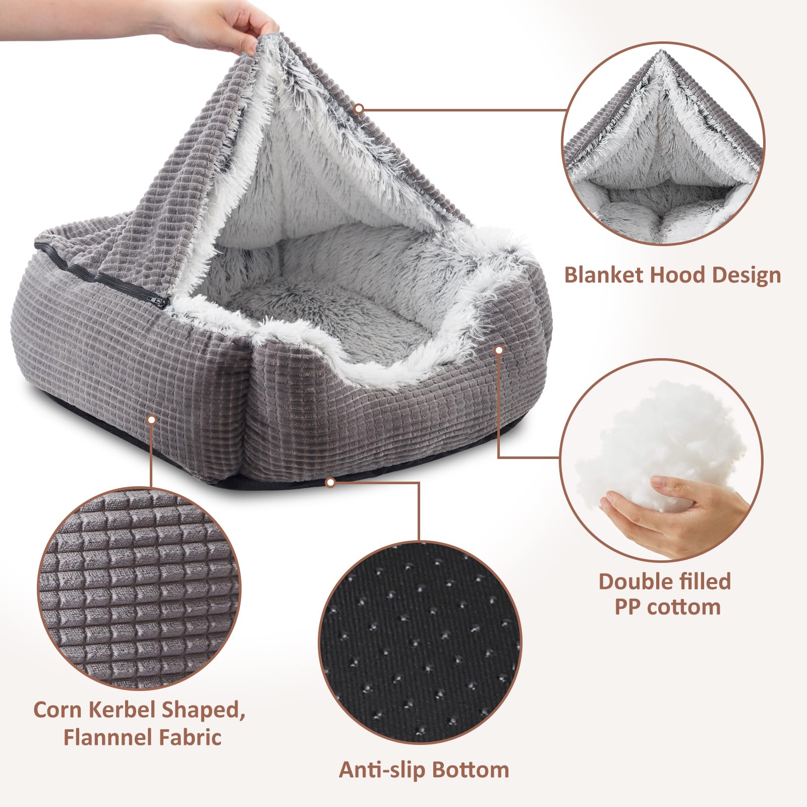 MIXJOY dog bed non-slip bottom keeps bed stable on slick floors