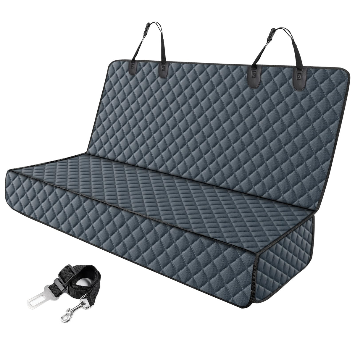 MIXJOY dog car cover back seat full shot shows all-around protection during family road trips