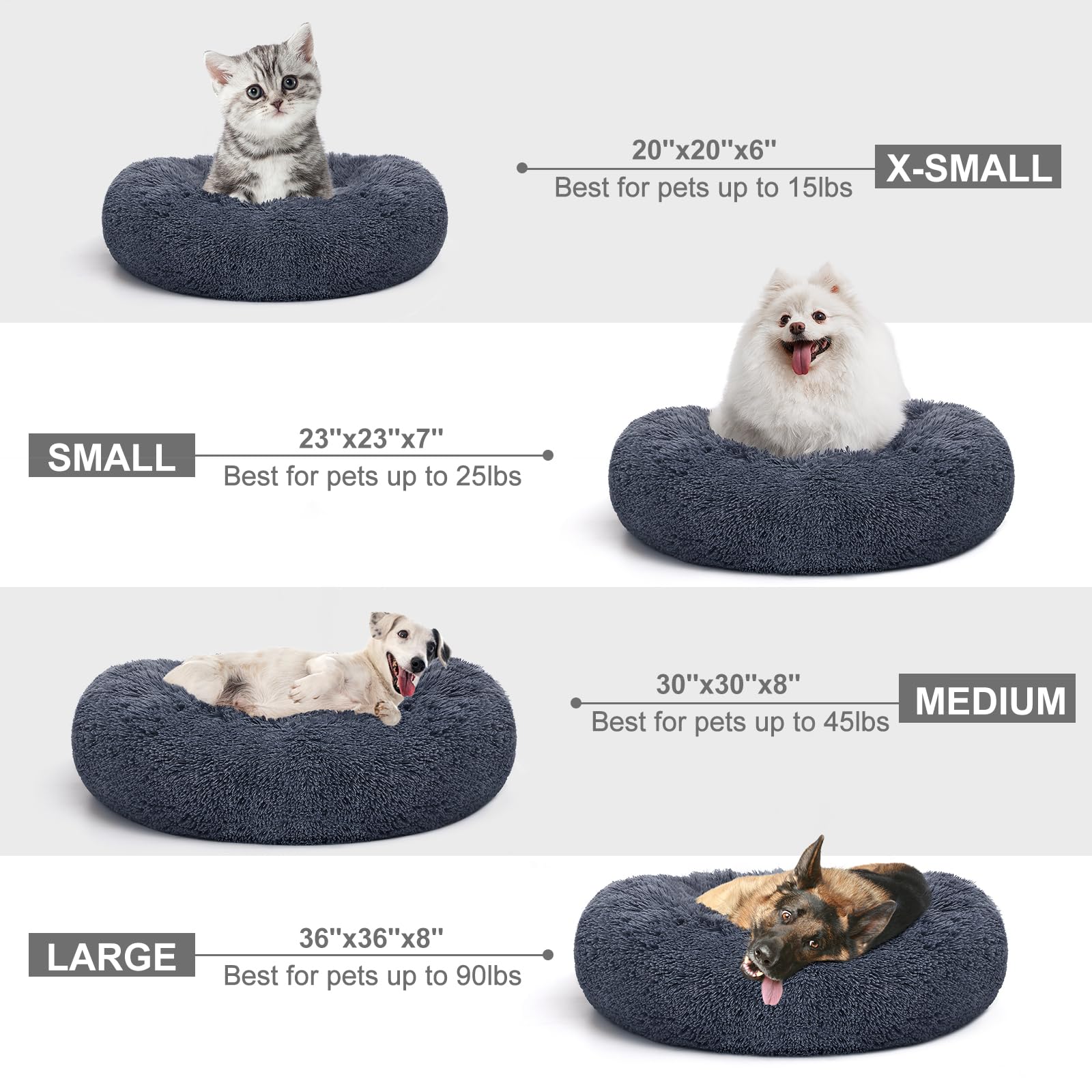MIXJOY donut cuddler 36in grey-blue for secure, restful sleep.