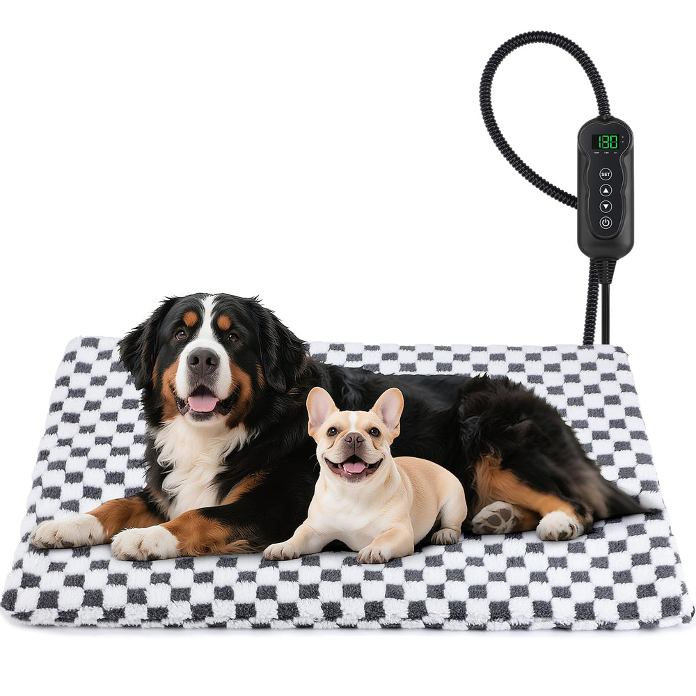 MIXJOY heated dog bed XL outer view shows plush warmth for pets