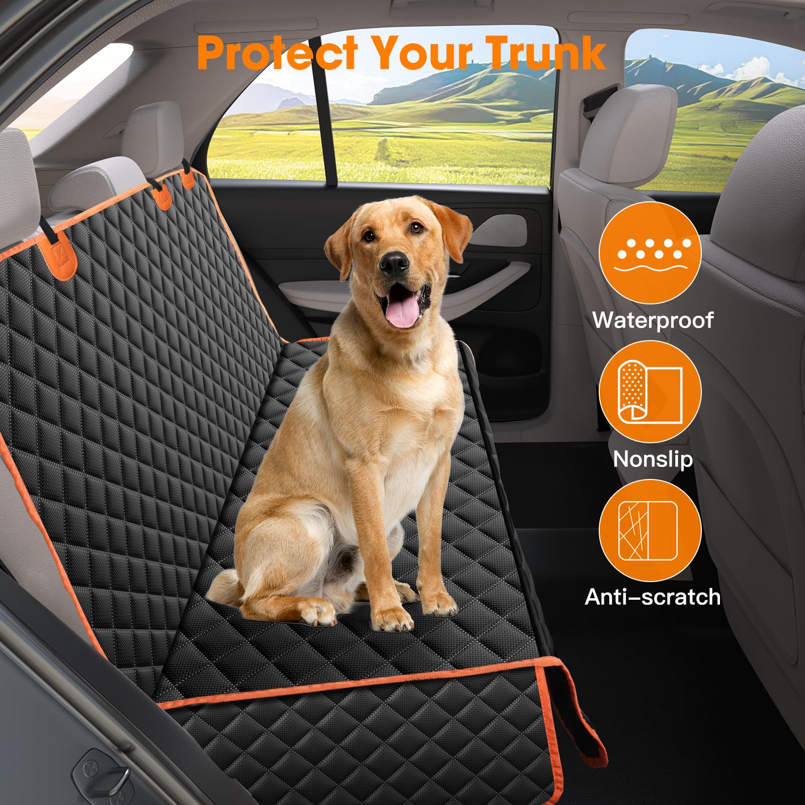 MIXJOY non-slip PVC backing keeps seat cover in place