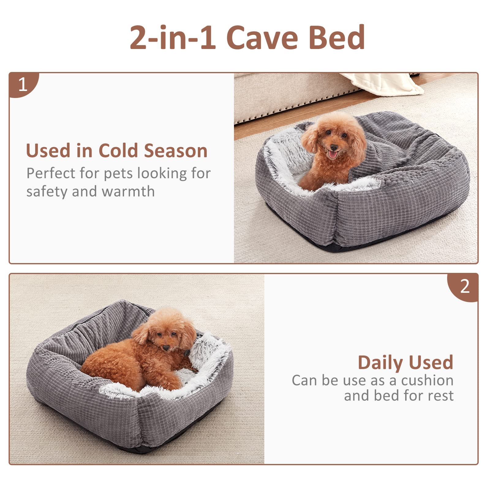 MIXJOY orthopedic style dog bed offering supportive edges and cushions