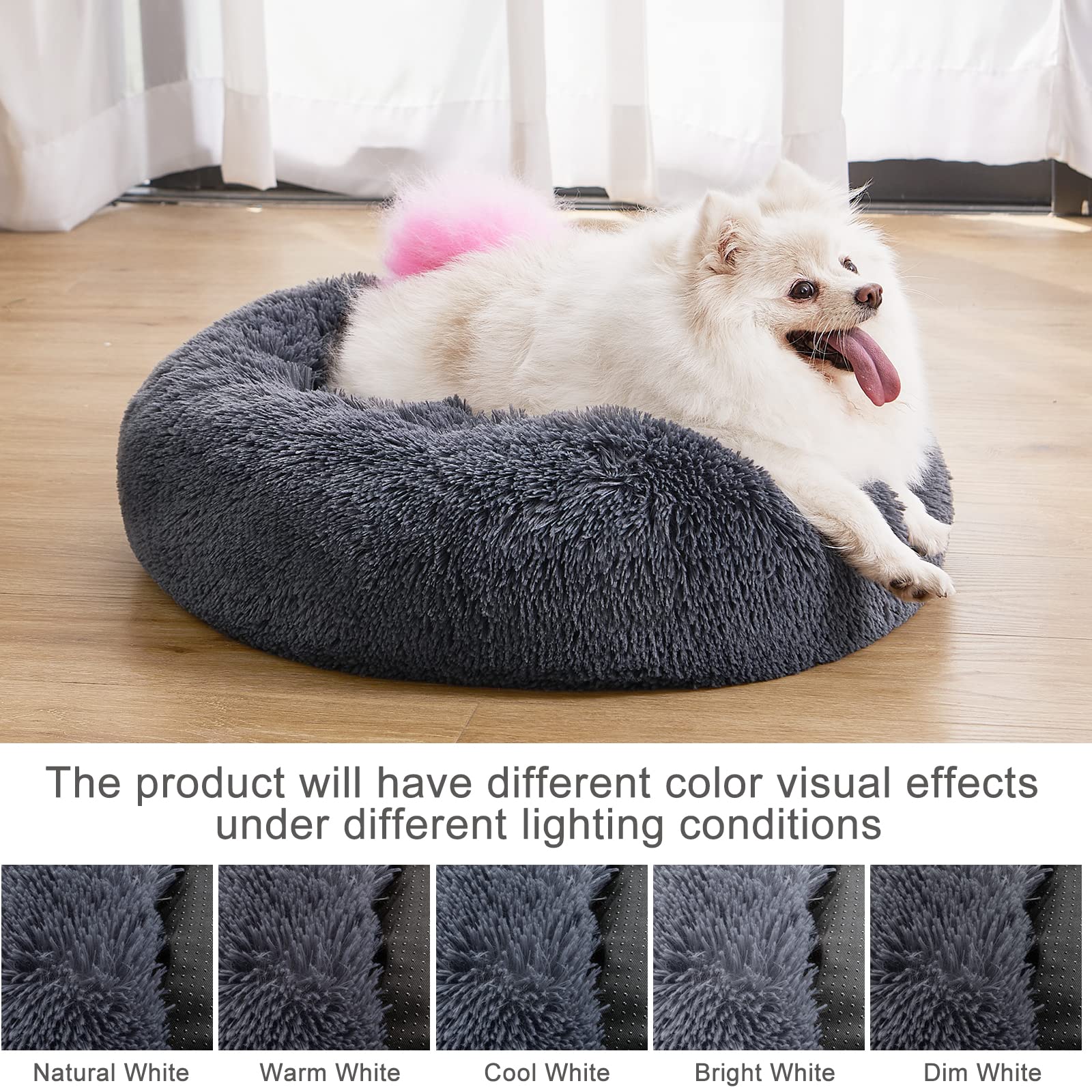 MIXJOY donut bed round exterior plush surface for restful naps.