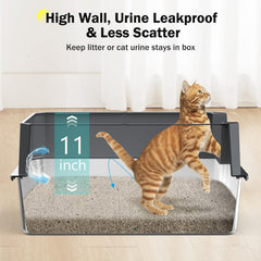 MIXJOY stainless steel XL litter box top view showing spacious interior