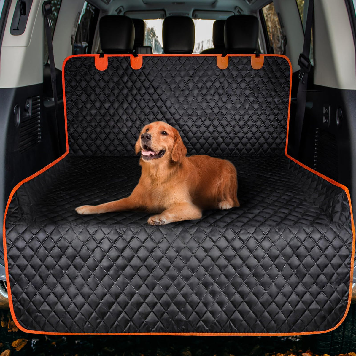 MIXJOY SUV Cargo Liner for dogs in trunk protects interior on the go
