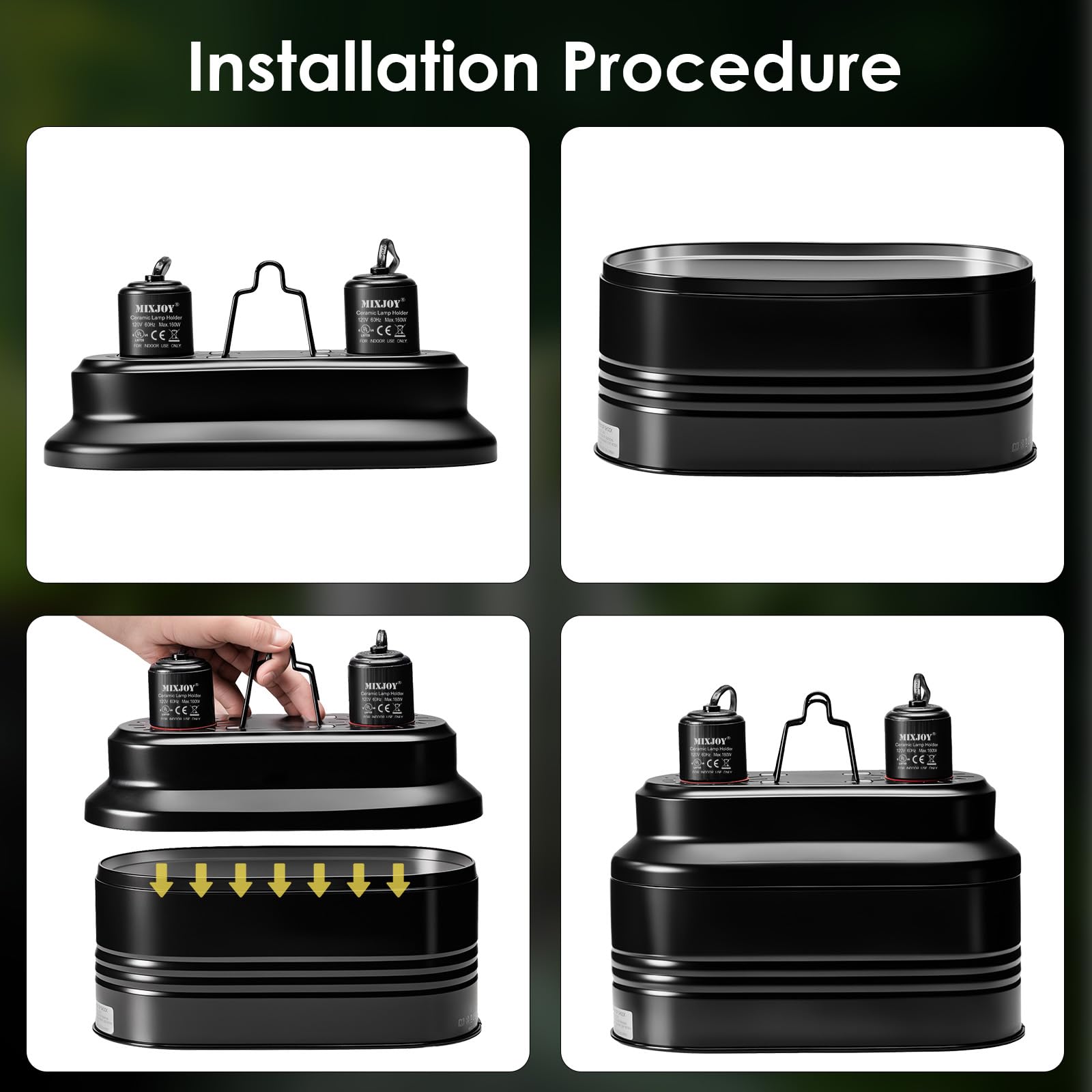 MIXJOY installation-ready fixture for terrarium or surface setup