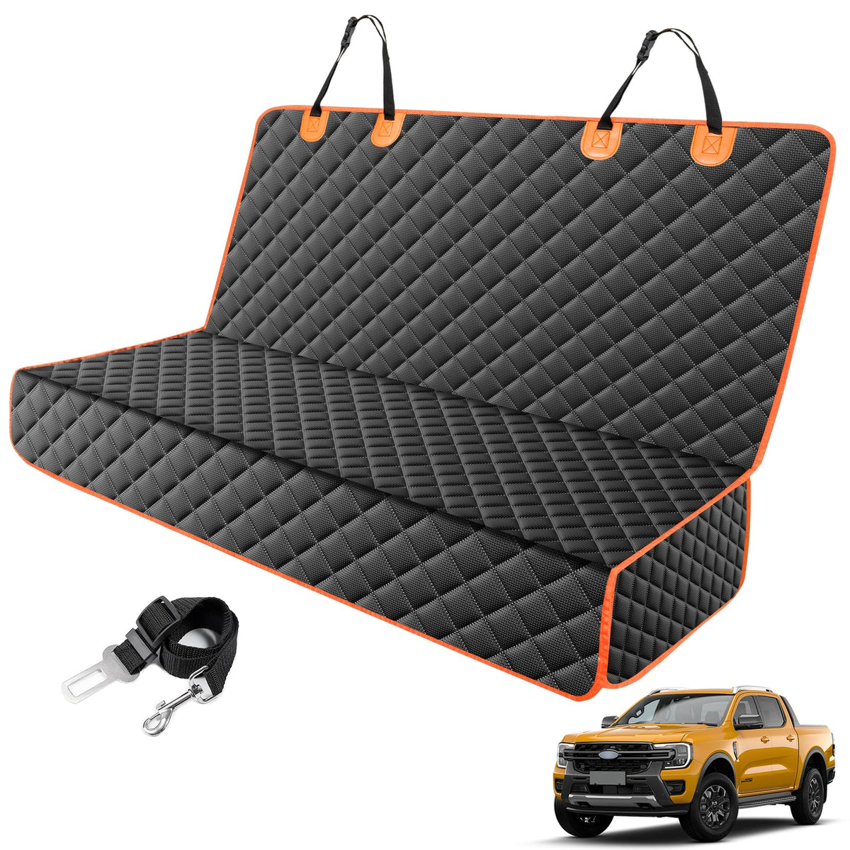 MIXJOY truck back seat cover for dogs keeps seats clean on long trips