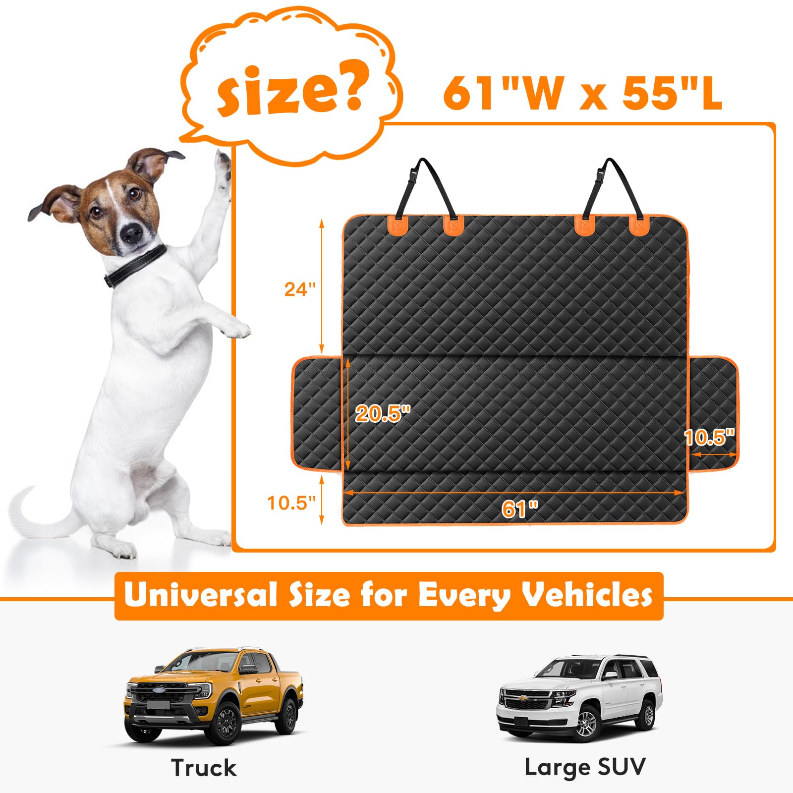MIXJOY waterproof dog seat cover shields upholstery from accidents and spills