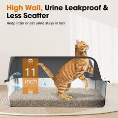 MIXJOY XL litter box with lid and high walls for privacy and spill prevention.