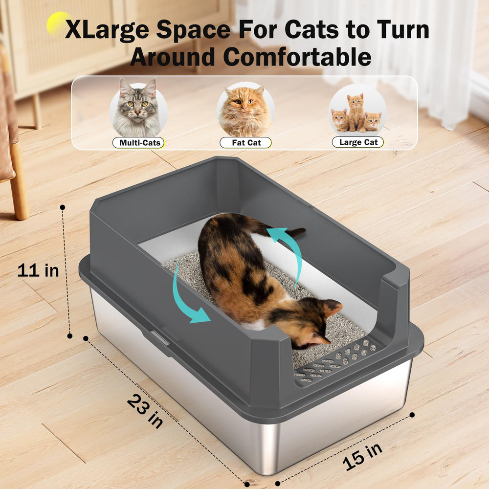 MIXJOY XL cat litter box with high privacy wall design