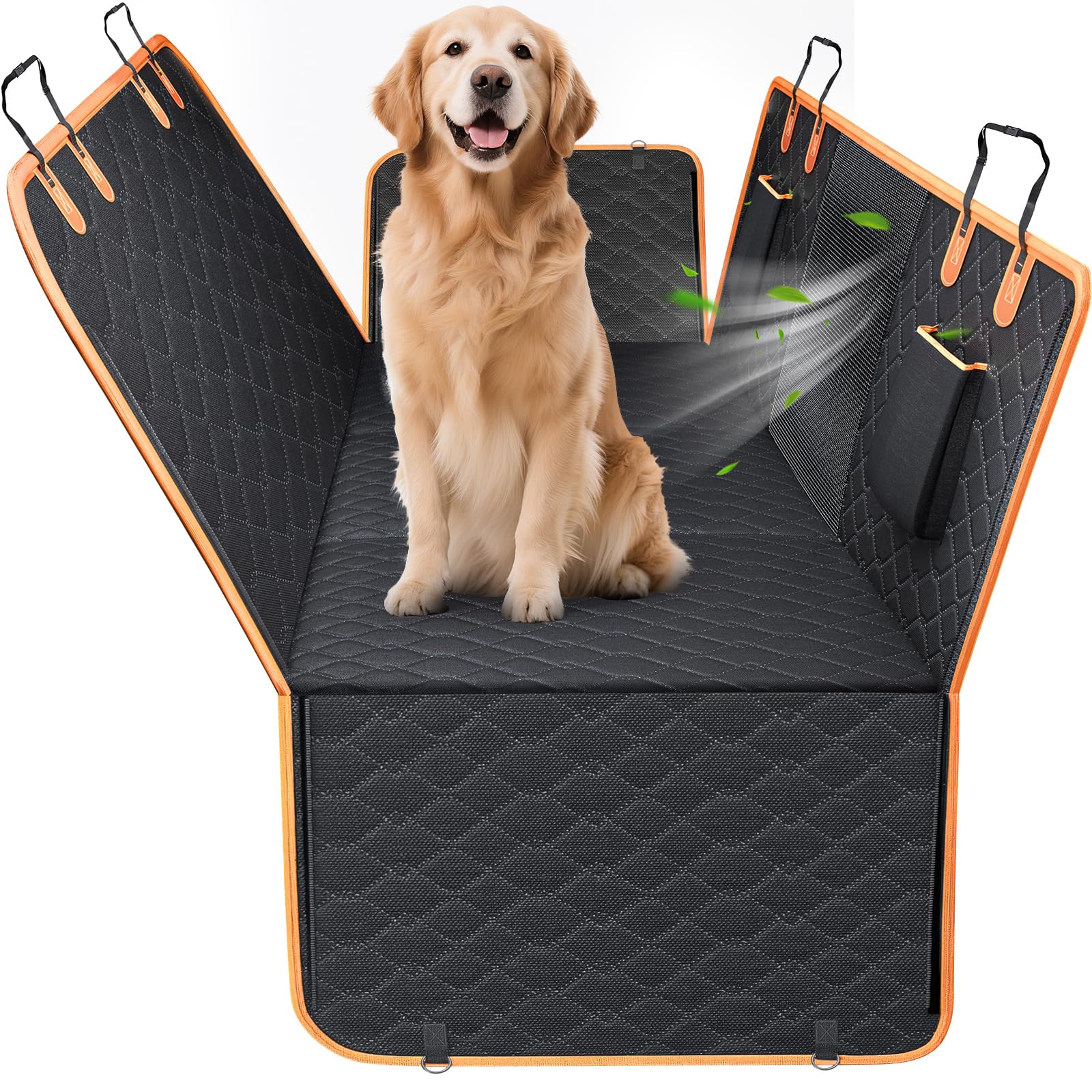 MIXJOY XL back seat extender assembled expands space for dogs on long road trips