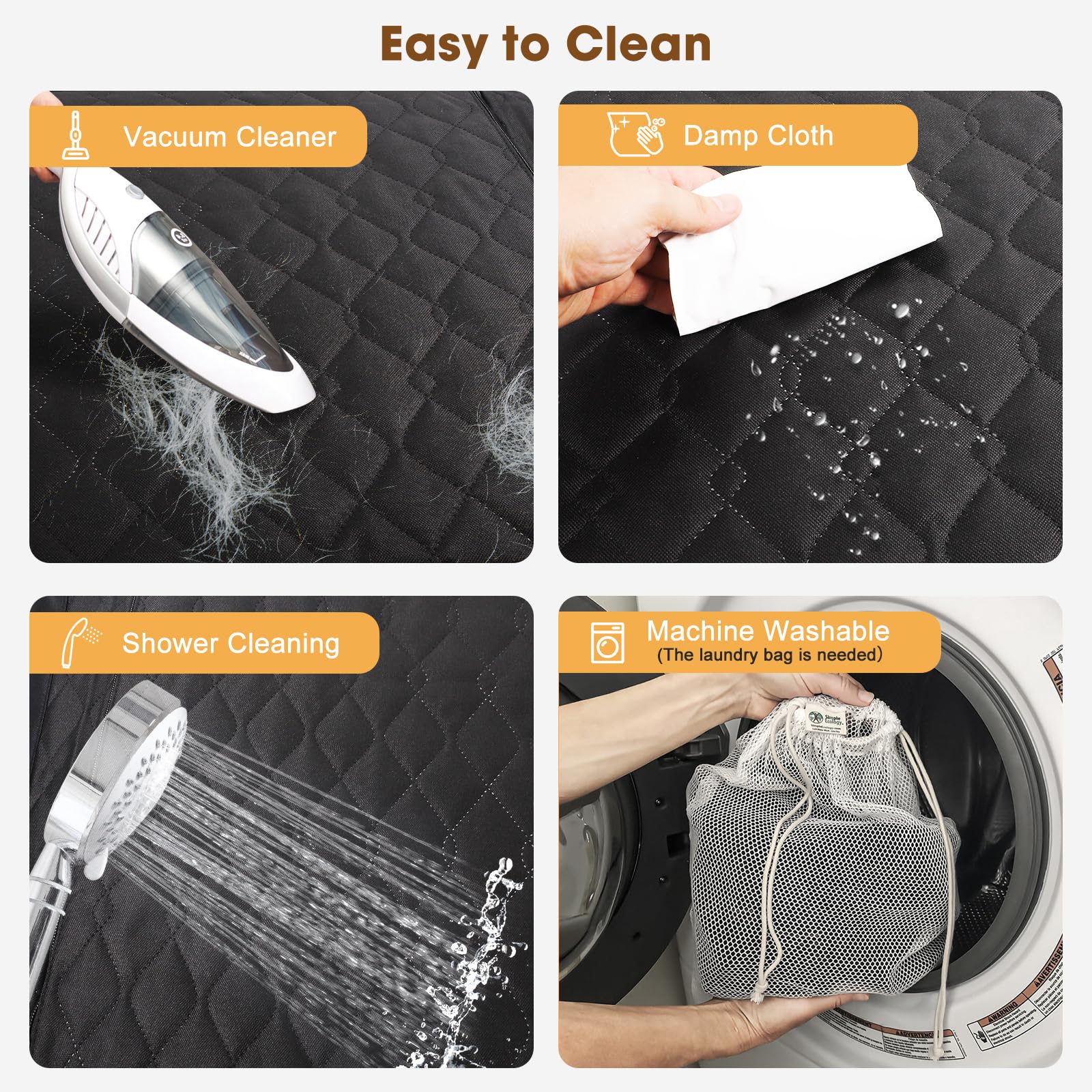 MIXJOY XL waterproof cover protects seats from dirt and hair