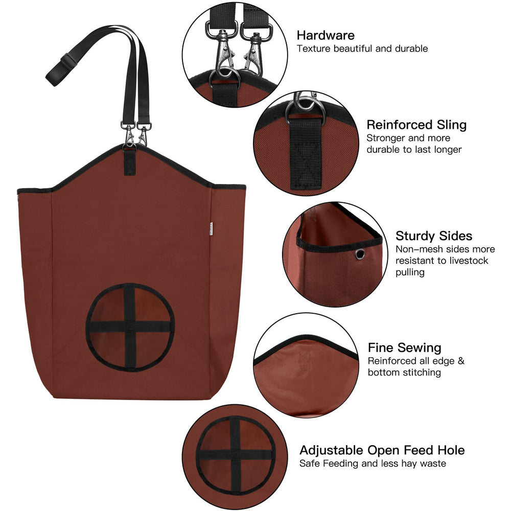 MIYABALA hay feeder sturdy webbing and hooks for quick hanging