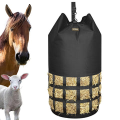 MIYABALA hay bag cylinder large capacity showing generous hay storage for extended feeding.