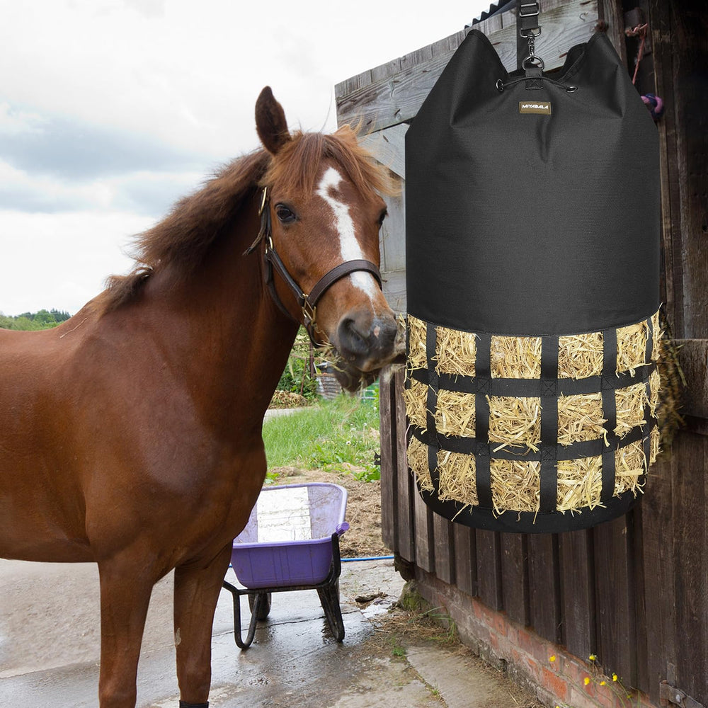 MIYABALA hay bag suitable for multiple livestock species including goats and horses.