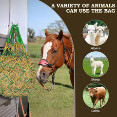 MIYABALA hay net 34 inch length demonstrates easy hanging and filling