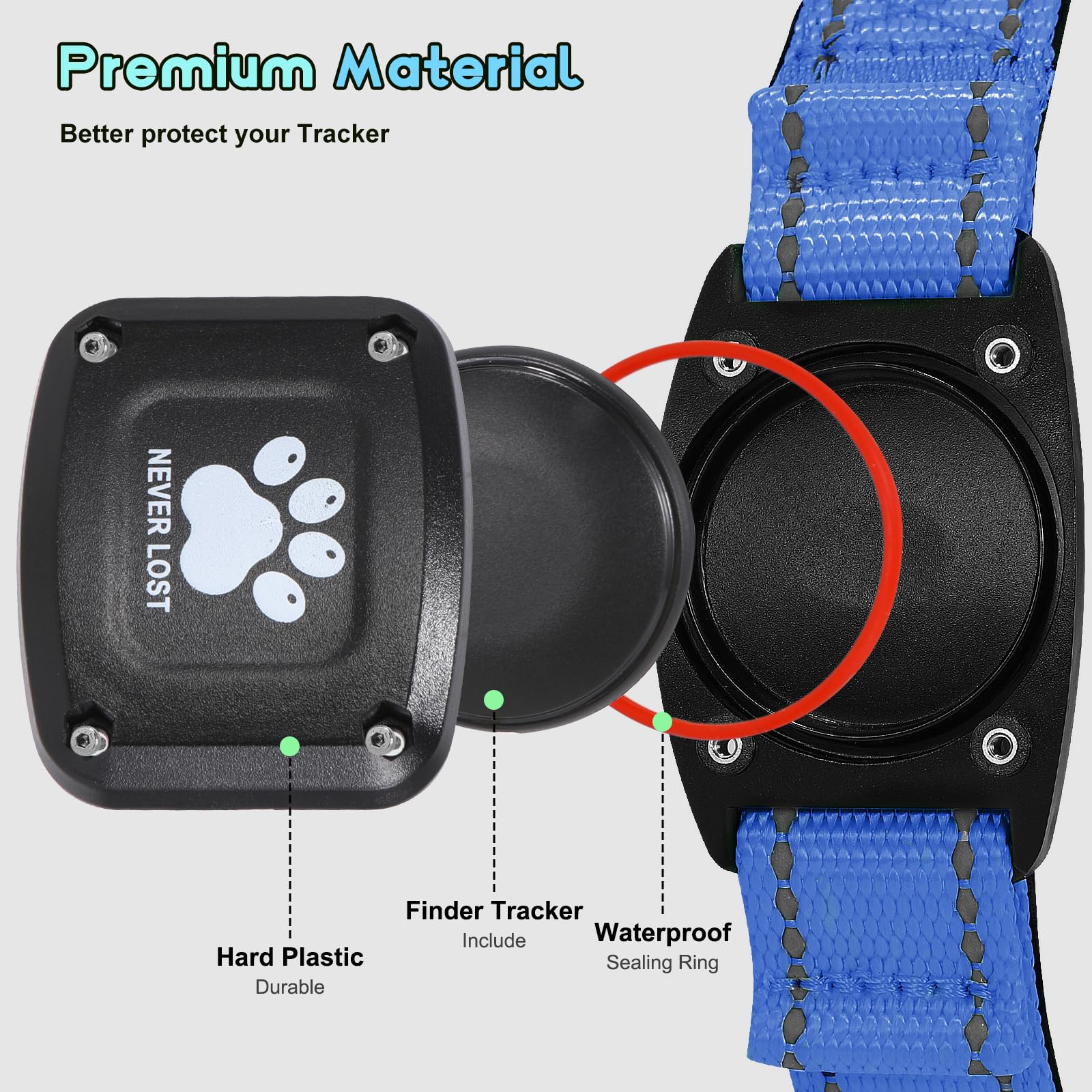 Myiwb GPS dog collar tracker neck-size options for all breeds.