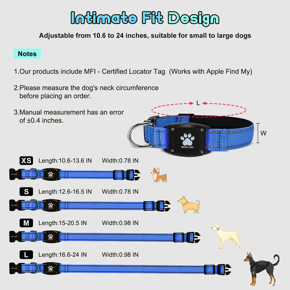 Myiwb GPS dog collar tracker replaceable CR2032 battery for year-long use.