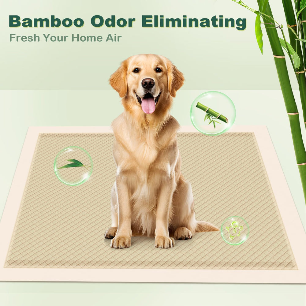 MIZOK bamboo pee pad bottom film prevents leaks and floor damage