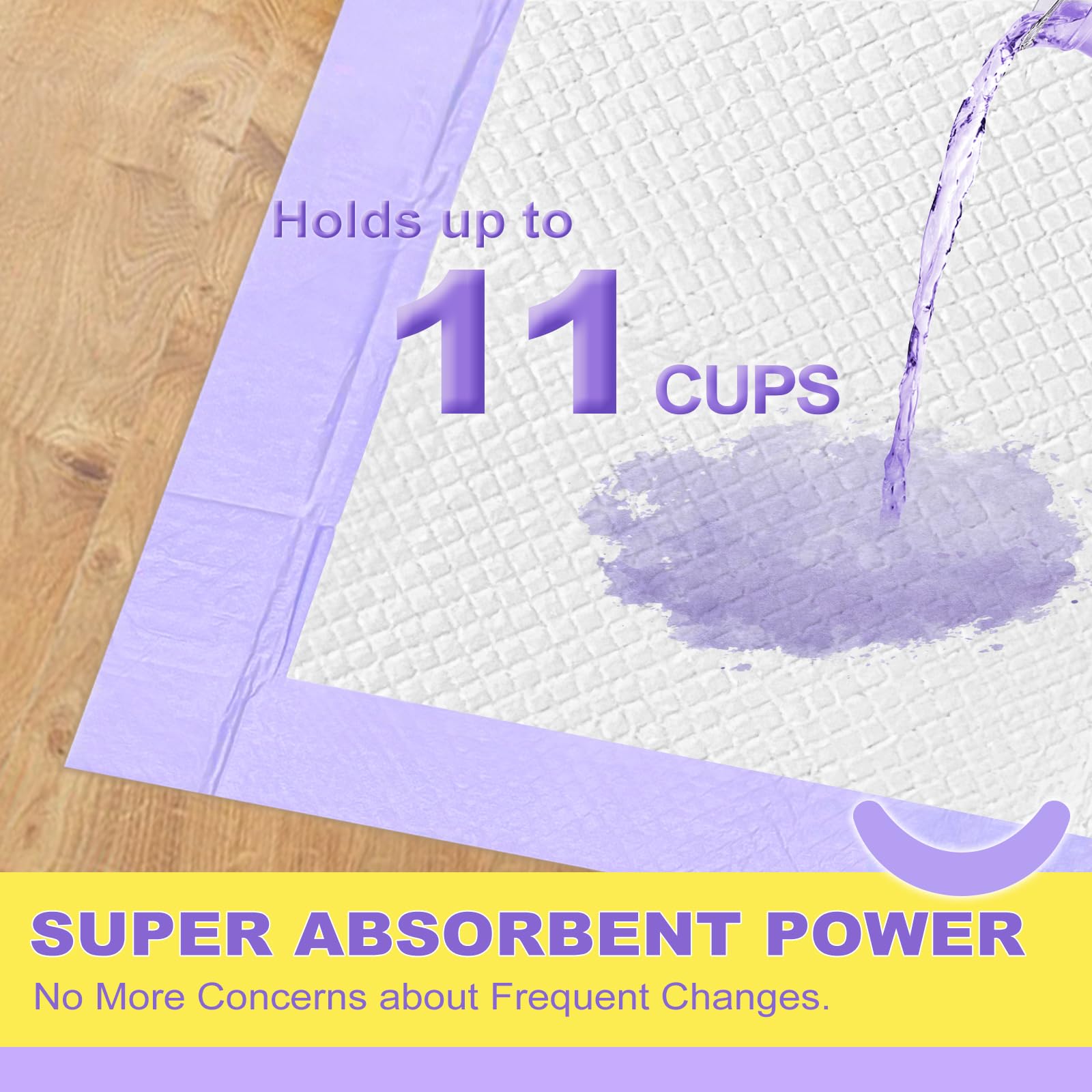 MIZOK pee pad bottom barrier prevents urine from seeping through.
