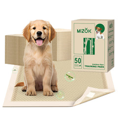 MIZOK puppy pads bamboo fiber close-up shows eco-friendly material and quick absorption.