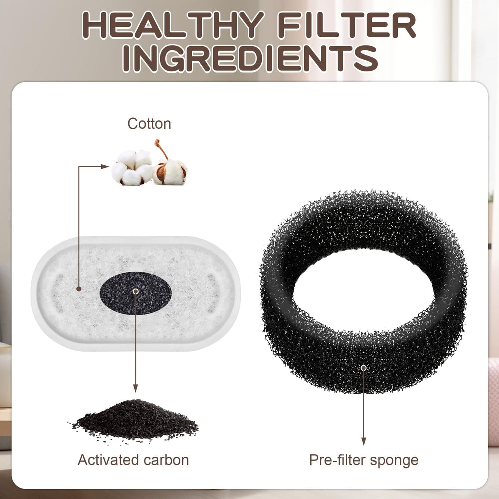 MJYNITE universal filter compatibility image highlighting steady water flow in stainless steel fountains.