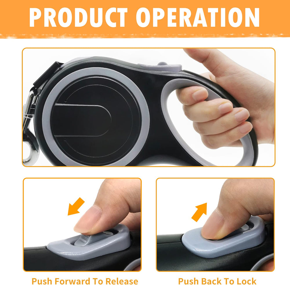 MK-DEF leash features a one-handed brake for easy locking and reeling.