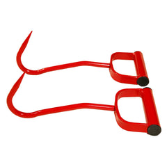 Mkienhy 11-inch red hay hook 2-pack side view emphasizes rust-resistant coating and durability