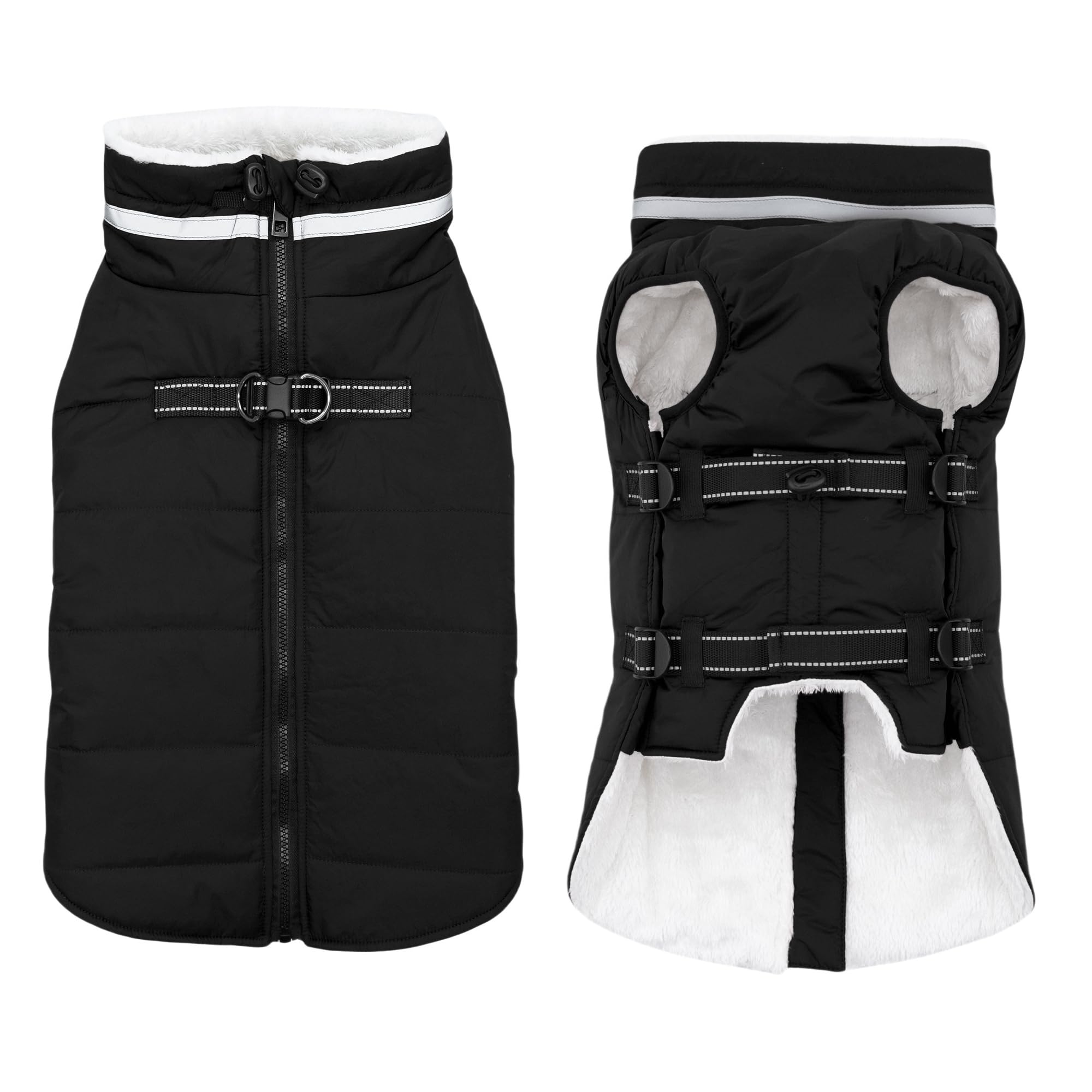Mklhgty coat with built-in harness for secure control during outdoor walks