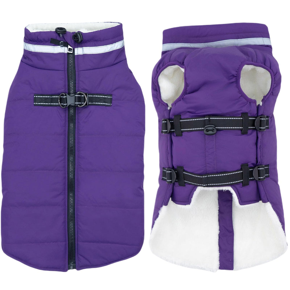 Mklhgty coat with built-in harness demonstrates easy on/off and secure control