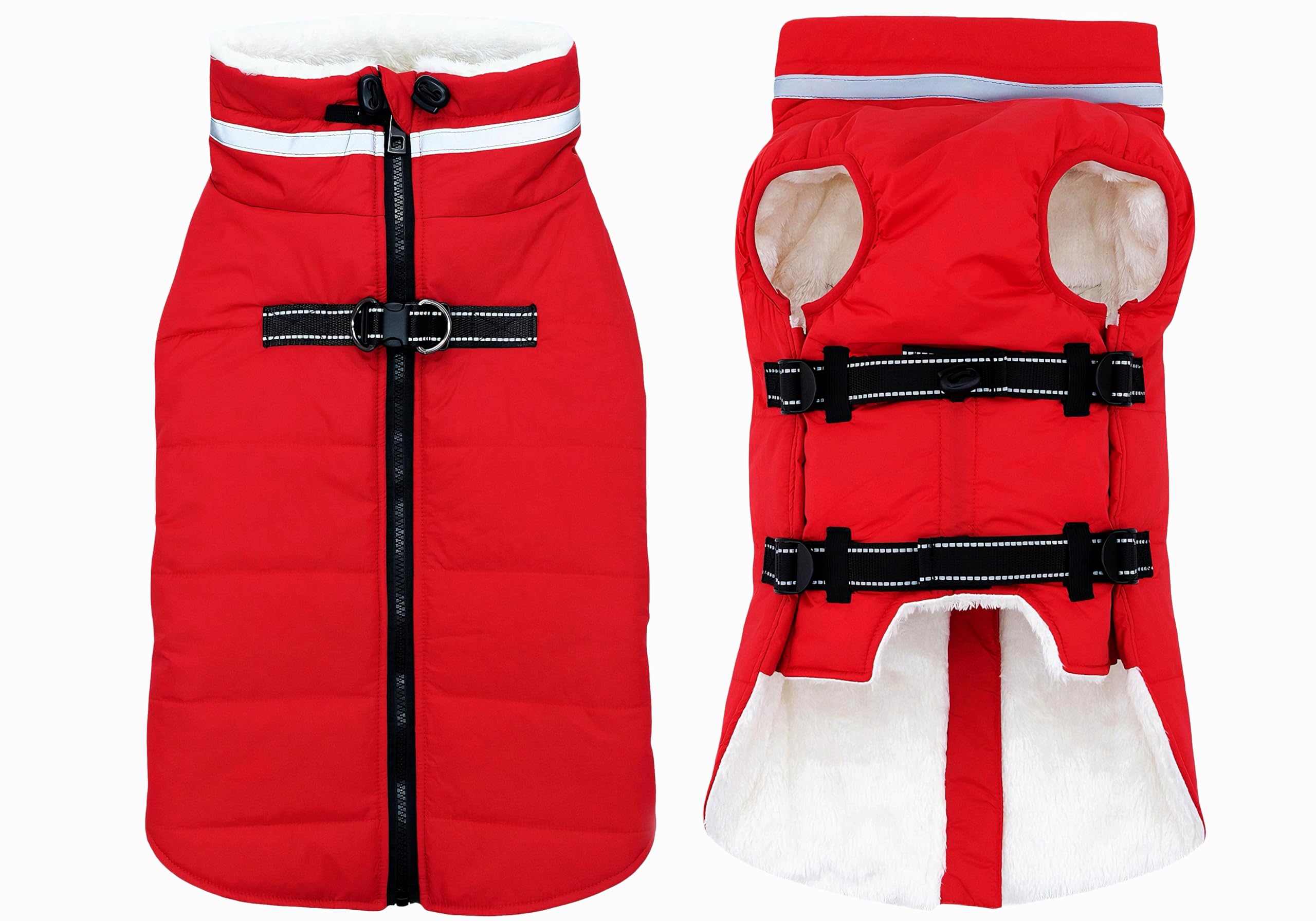 Mklhgty dog coat built-in harness for secure leash attachment during outings.