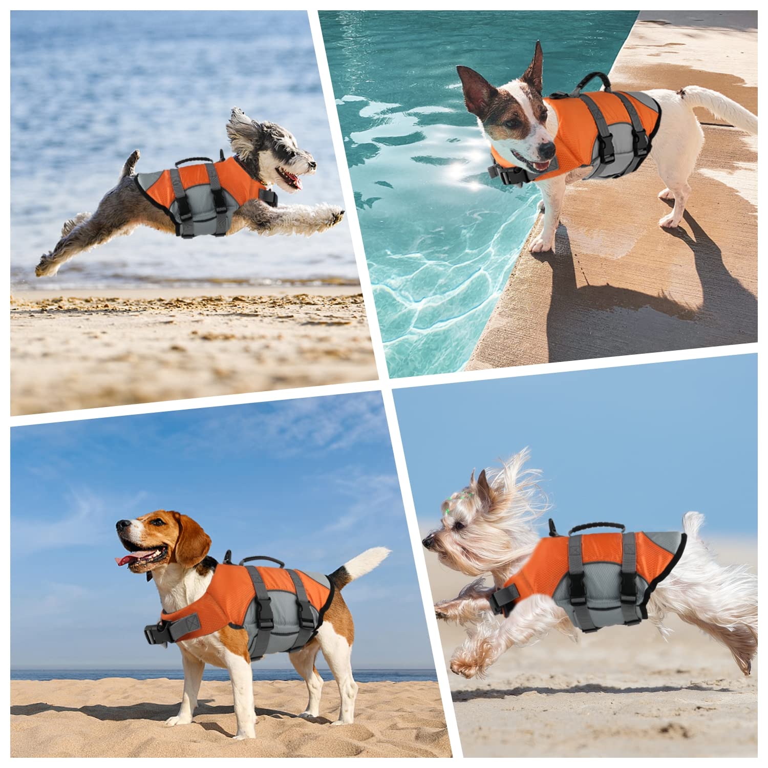 Mklhgty dog life jacket made with buoyant ripstop fabric for durability