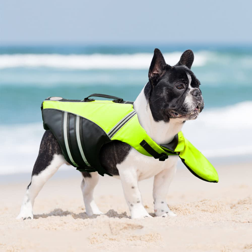 Mklhgty dog life jacket with reflective stripes showcases high visibility