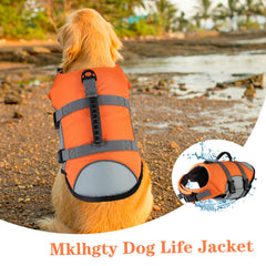 Mklhgty dog life jacket with rescue handle for quick lift