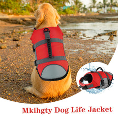 Mklhgty dog life vest rescue handle ready for lifting